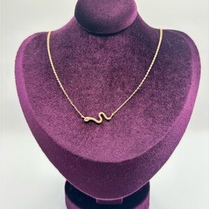 NWT Secret Box NY Snake Necklace Brass Minimalist Gold Tone